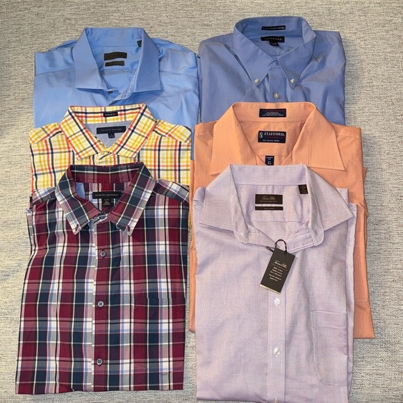 Calvin Klein/Tasso Alba/Stafford Other - 🆕 & EUC Men’s Button Down Shirt Bundle of 6 — Dress Sharp & Save!